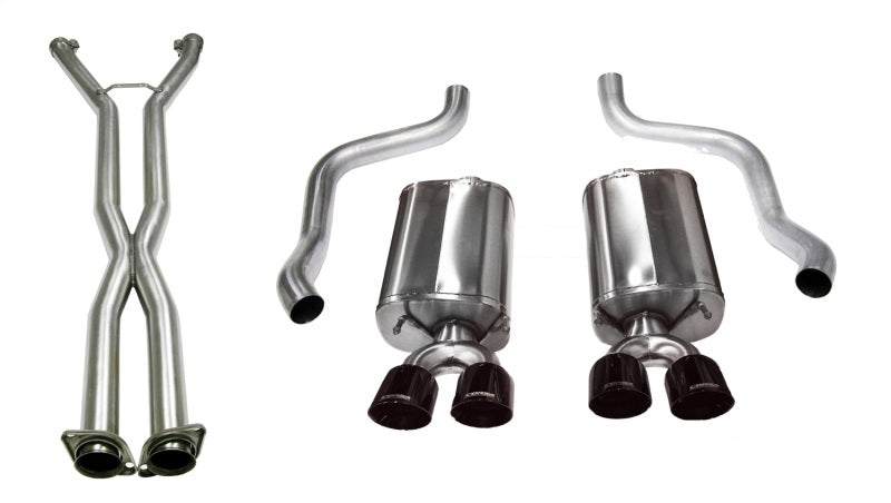 Corsa 2009-2013 Chevrolet Corvette C6 6.2L V8 LS3 Manual Black Sport 3in Cat-Back CORSA Performance X Pipes