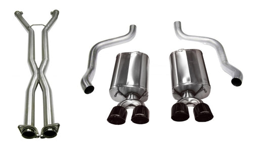 Corsa 2009-2013 Chevrolet Corvette C6 6.2L V8 LS3 Manual Black Sport 3in Cat-Back CORSA Performance X Pipes