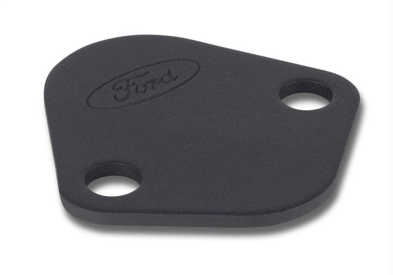 Ford Racing Fuel Pump Block Off Plate - Black Crinkle Finish w/ Ford Oval Ford Racing Block Off Plates