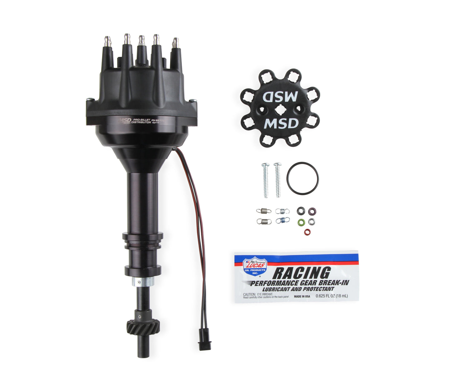 MSD Black Distributor Ford 351C-460, Pro Billet, Small Cap, Steel Gear