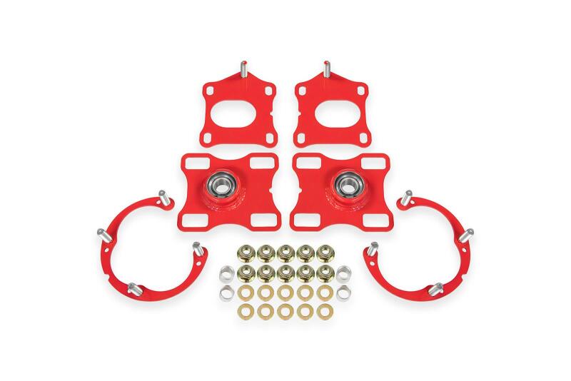 BMR Suspension 11-14 Ford Mustang Caster/Camber Plates - Red BMR Suspension Shock Mounts & Camber Plates