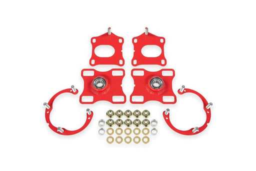 BMR Suspension 11-14 Ford Mustang Caster/Camber Plates - Red BMR Suspension Shock Mounts & Camber Plates