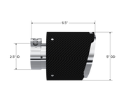 MBRP Universal Carbon Fiber Tip 2.5in ID / 5in OD Out / 6.5in Length Angle Cut Dual Wall MBRP Tips
