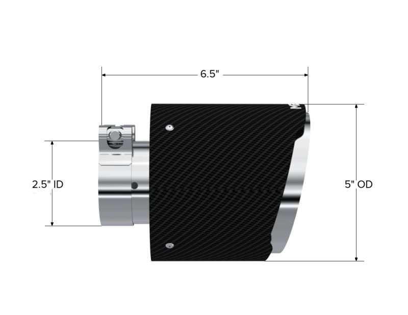 MBRP Universal Carbon Fiber Tip 2.5in ID / 5in OD Out / 6.5in Length Angle Cut Dual Wall MBRP Tips