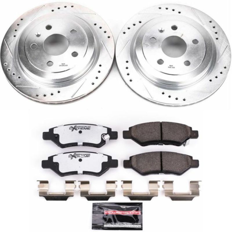 Power Stop 08-14 Cadillac CTS Rear Z26 Street Warrior Brake Kit PowerStop Brake Kits - Performance D&S