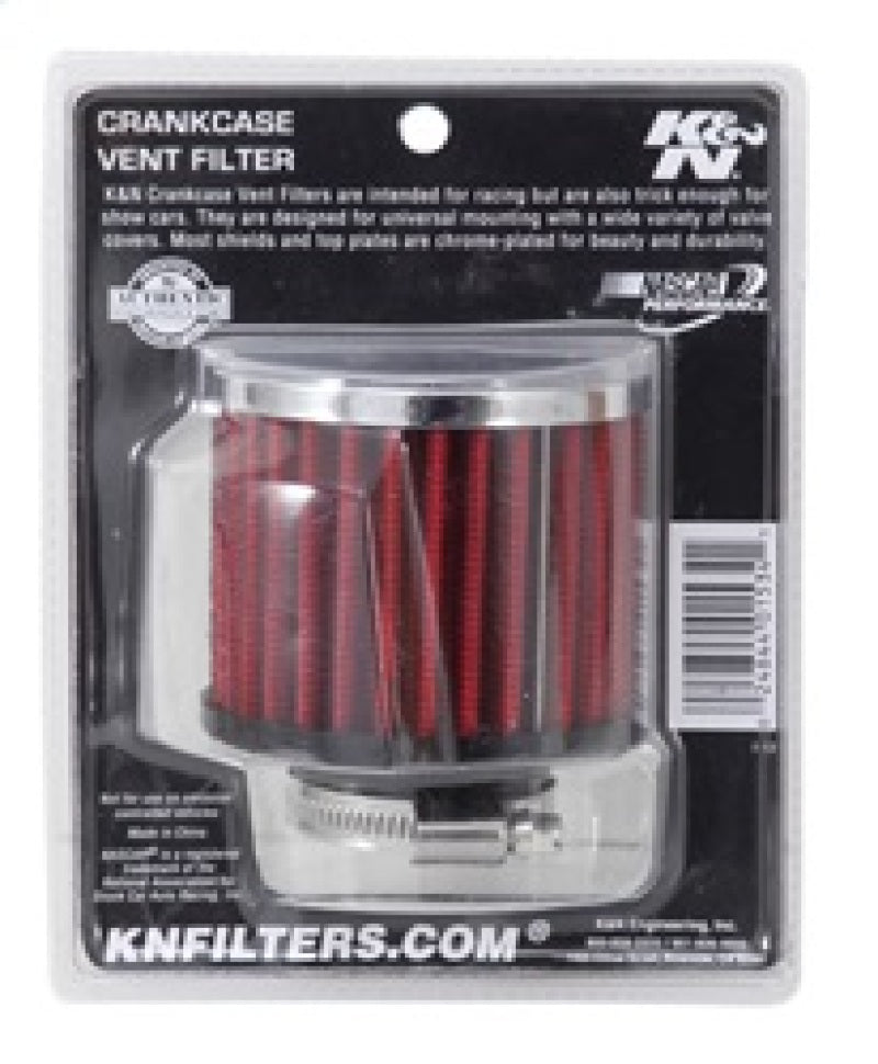 K&N 1.375 inch ID 3 inch OD 2.5 inch H Clamp On Crankcase Vent Filter K&N Engineering Air Filters - Universal Fit