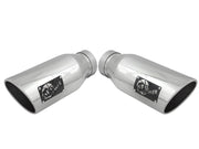 aFe MACH Force-XP 304 SS Single Wall Polished Exhaust Tip Pair 4in Inlet x 6in Outlet x 15in L aFe Tips
