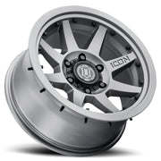 ICON Rebound Pro 17x8.5 6x135 6mm Offset 5in BS 87.1mm Bore Titanium Wheel ICON Wheels - Cast