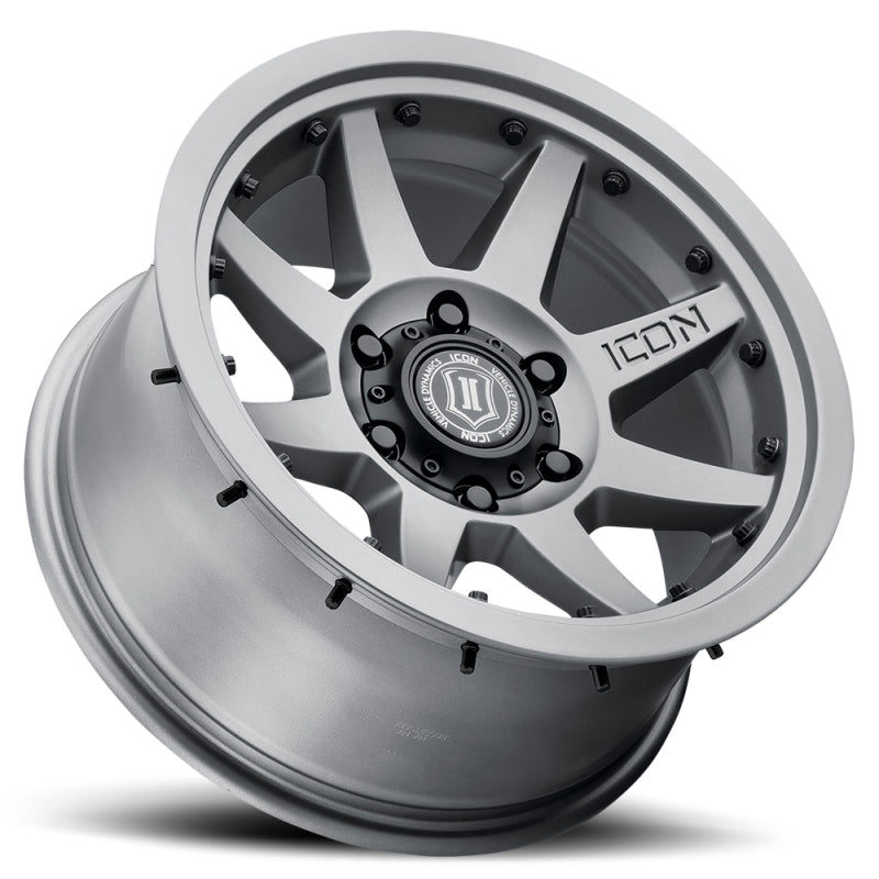 ICON Rebound Pro 17x8.5 6x135 6mm Offset 5in BS 87.1mm Bore Titanium Wheel ICON Wheels - Cast