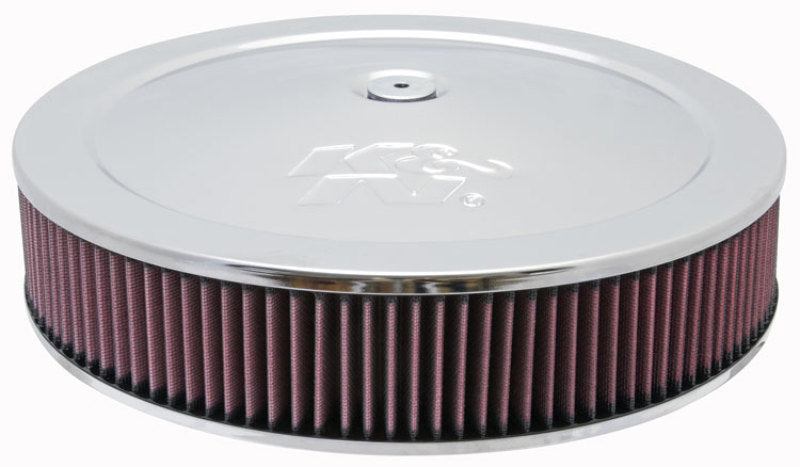 K&N Round Air Filter Assembly 12in ID / 3.063in Height / 5.125in Neck Flange / 7/8in Drop Base K&N Engineering Carburetor Air Cleaners