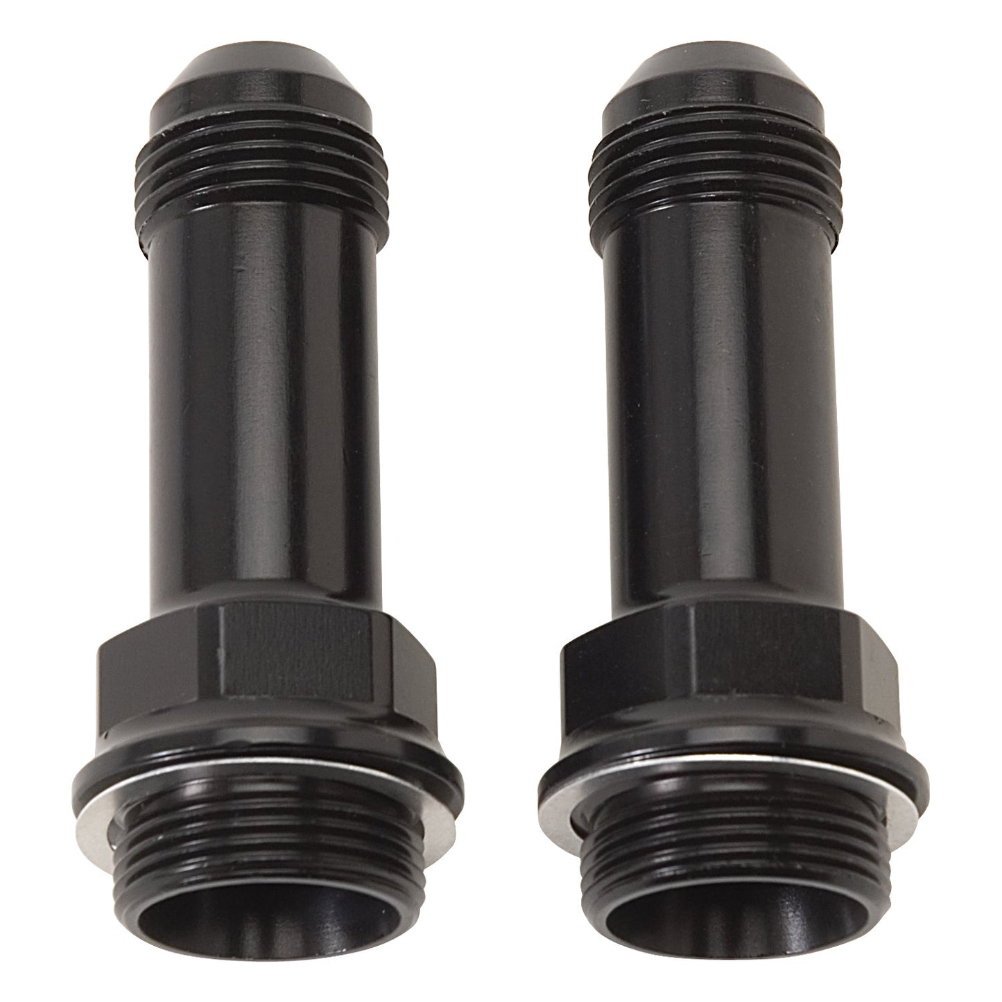 7/8" -20 X 6AN Male Flare Ext. Carb Fitting, Holley Dual Feed (2") Black - Pair RUSSELL Autoparts