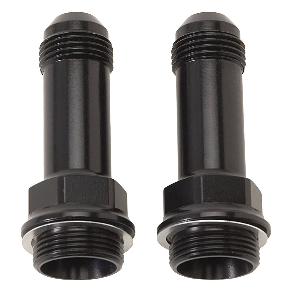 7/8" -20 X 6AN Male Flare Ext. Carb Fitting, Holley Dual Feed (2") Black - Pair