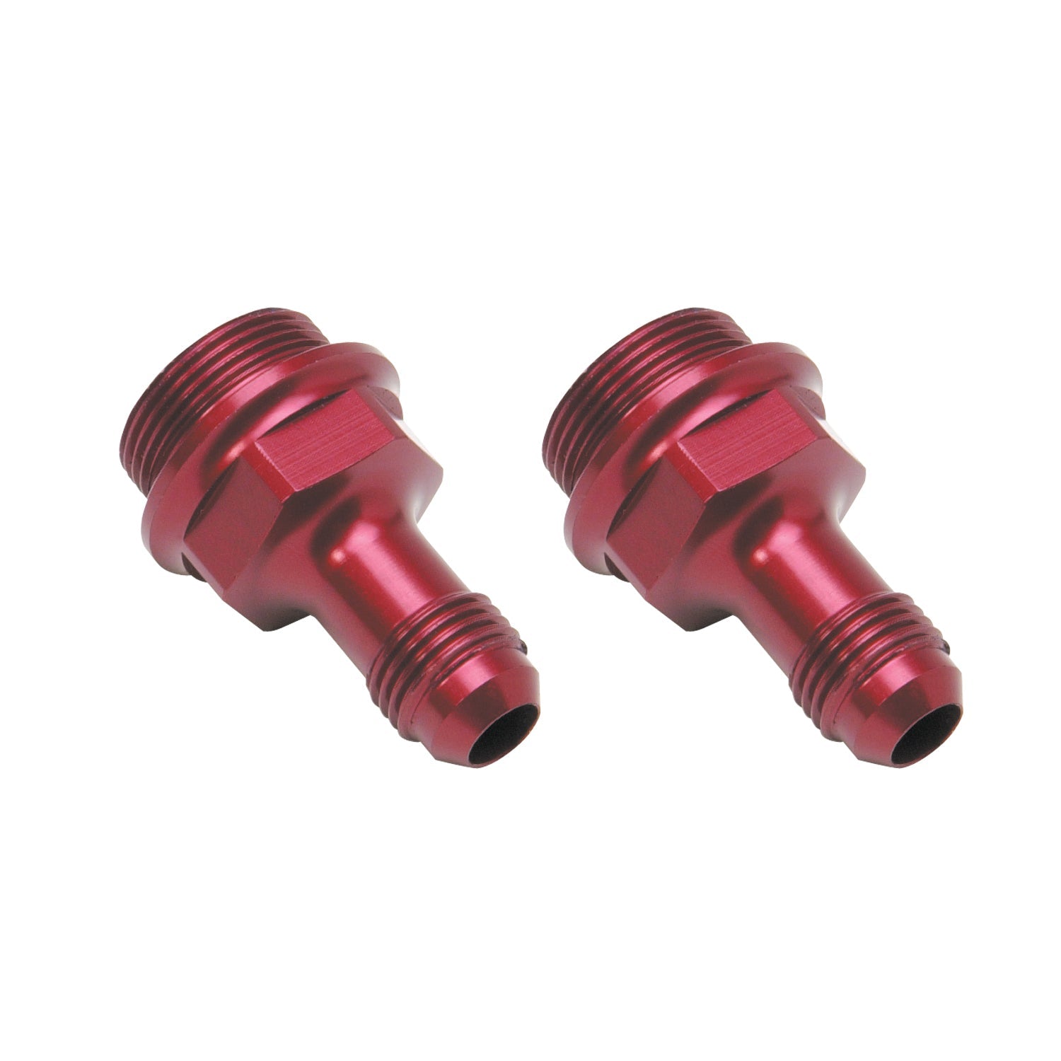 7/8" -20 X 6AN Male Flare Ext. Carb Fitting, Holley Dual Feed (2") Red - Pair