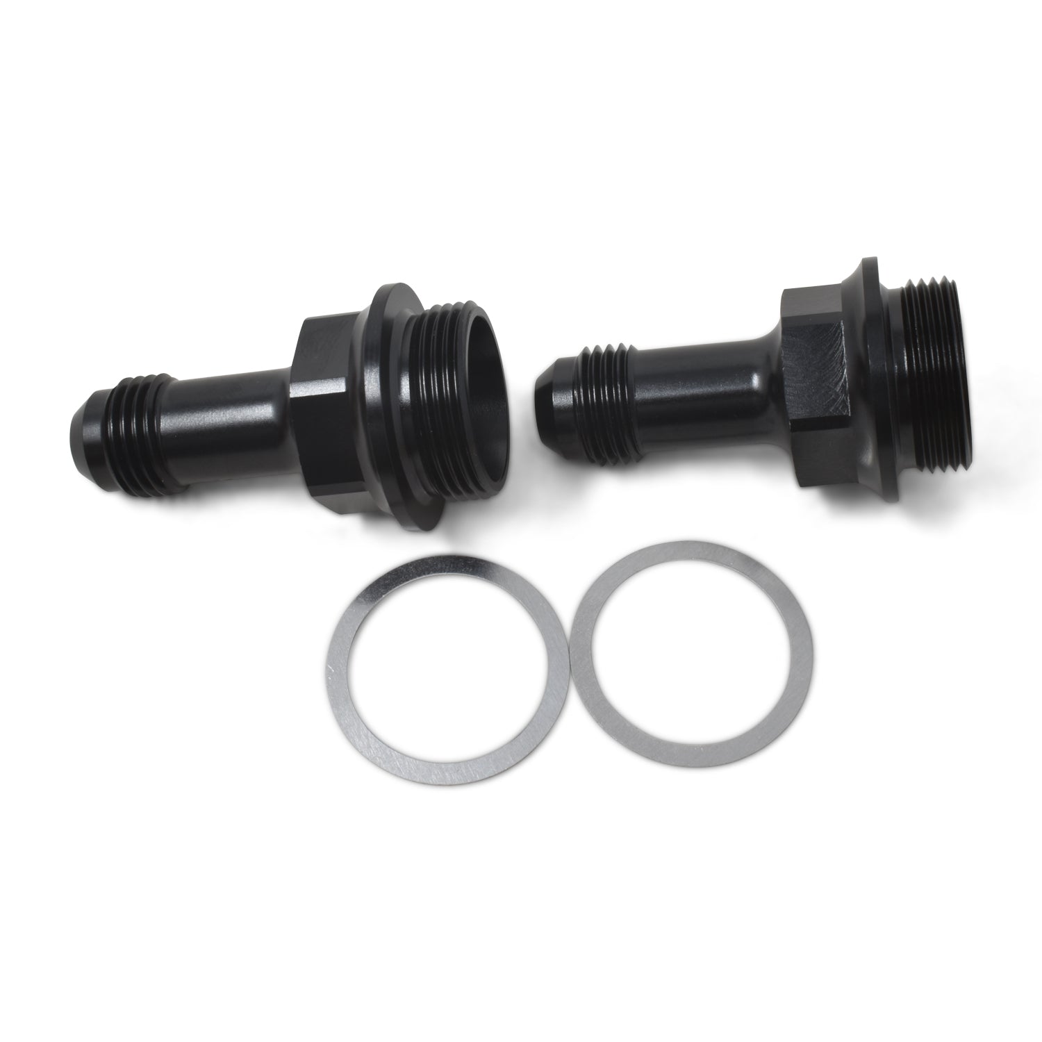 7/8" -20 X 8AN Male Flare Ext. Carb Fitting, Holley Dual Feed (2") Black - Pair