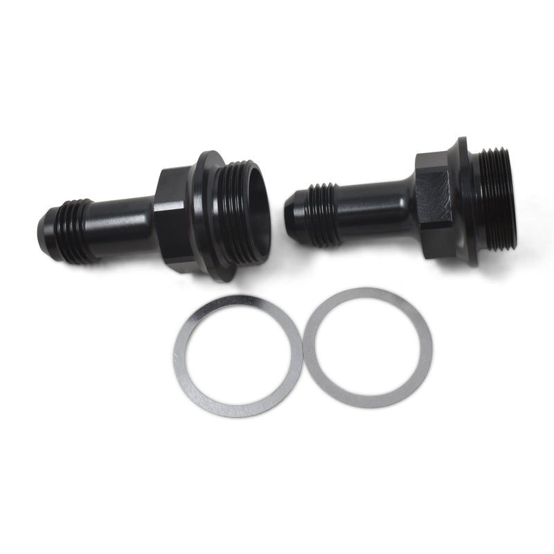 7/8" -20 X 8AN Male Flare Ext. Carb Fitting, Holley Dual Feed (2") Black - Pair RUSSELL Autoparts