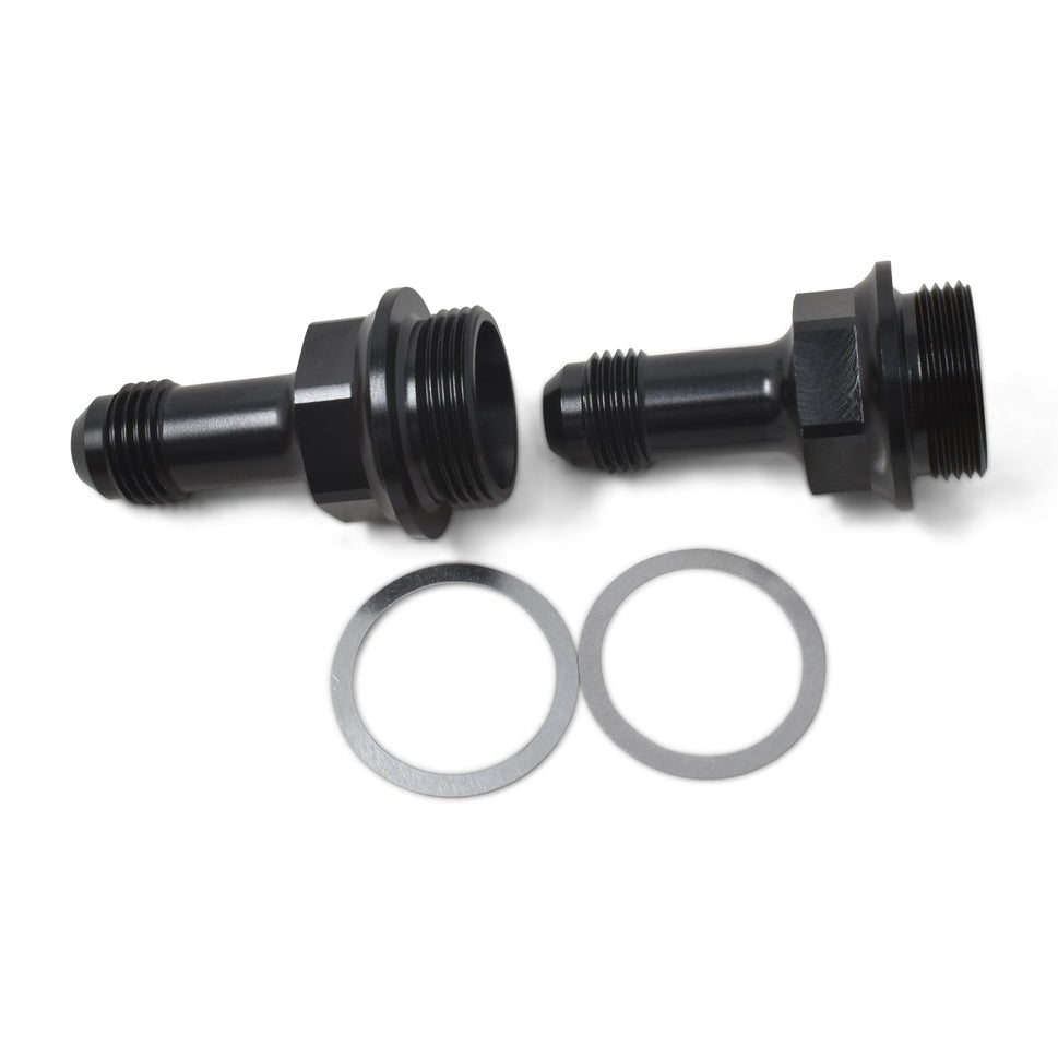 7/8" -20 X 8AN Male Flare Ext. Carb Fitting, Holley Dual Feed (2") Black - Pair