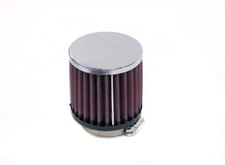 K&N Universal Chrome Filter-Round Straight 2.125in Flg ID x 3in OD x 3in H K&N Engineering Air Filters - Universal Fit