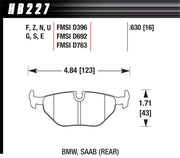 Hawk 92-95 BMW 318i 1.8L Base Sedan Rear ER-1 Brake Pads Hawk Performance Brake Pads - Racing
