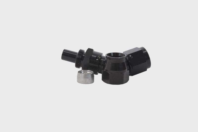 Aeromotive PTFE Hose End - AN-08 - 45 Deg - Black Anodized Aeromotive Fittings