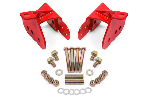 BMR 64-72 Chevy Chevelle Rear Control Arm Relocation Brackets - Red BMR Suspension Suspension Arms & Components