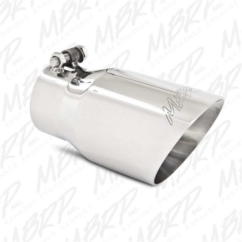 MBRP Universal Tip 4in O.D. Dual Wall Angled 3in inlet 8in length T304 MBRP Steel Tubing