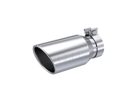 MBRP T304 Stainless Steel, 4.5inOD, 3.2i Inlet ID, 10in Length, Single Walled, Angled Cut Rolled End MBRP Tips
