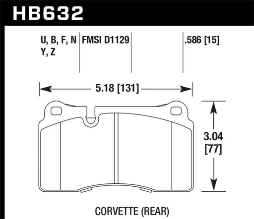 Hawk 06-10 VW Touareg Front / 09-11 Corvette Z06/ZR-1 (w/Carbon Ceramic Brake Package and Iron rotor Hawk Performance Brake Pads - Performance