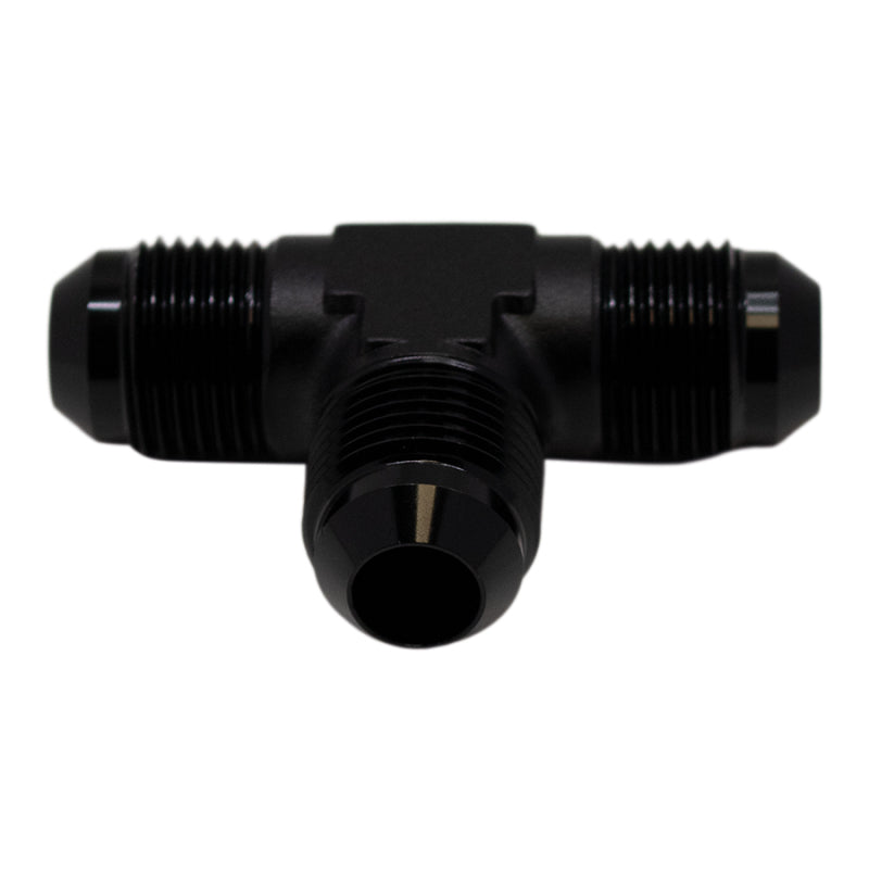 DeatschWerks 8AN Male Flare to 8AN Male Flare to 8AN Male Flare Tee Fitting - Anodized Matte Black DeatschWerks Fittings