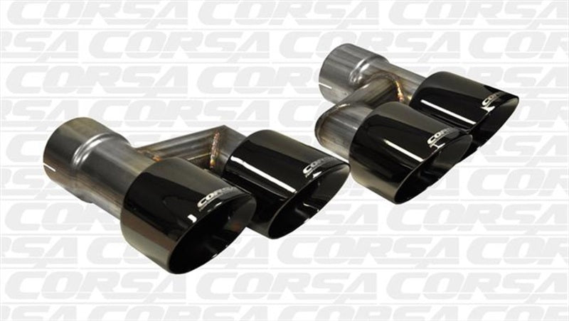 Corsa 2015-2017 Ford Mustang GT 5.0 Black Quad Tips Kit CORSA Performance Tips