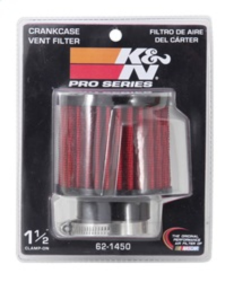 K&N 1.5in Flange ID x 3in OD x 2.5in H Rubber Base Crankcase Vent Filter K&N Engineering Air Filters - Universal Fit