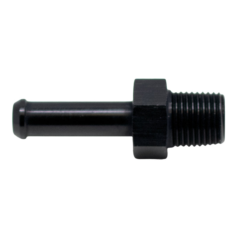 DeatschWerks 1/8in NPT Male Thread 1/4in Hose Barb - Anodized Matte Black DeatschWerks Fittings