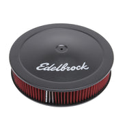 Edelbrock Air Cleaner Pro-Flo Series Round 14 In Diameter Cloth Element 3/8Indropped Base Black Edelbrock Air Filters - Universal Fit
