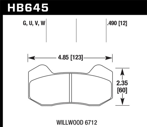 Hawk Wilwood DynaPro 6 (Type 6712) DTC-70 Brake Pads Hawk Performance Brake Pads - Racing