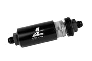 Aeromotive In-Line Filter - (AN -8 Male) 40 Micron Stainless Mesh Element Bright Dip Black Finish Aeromotive Fuel Filters