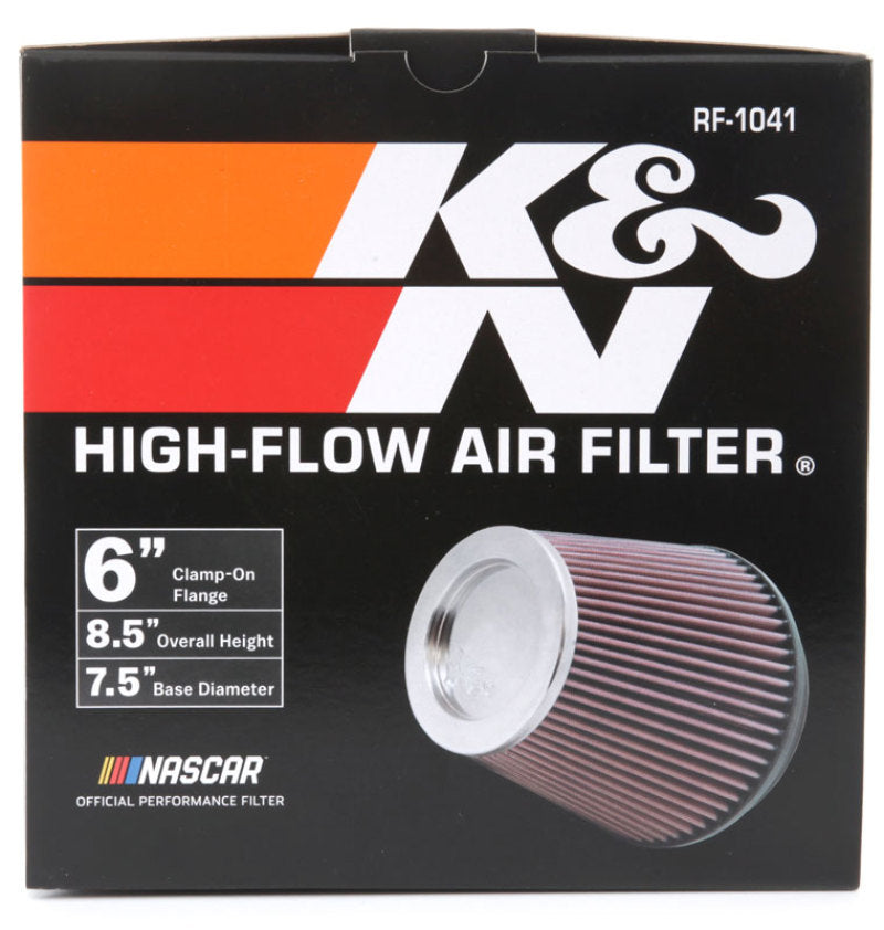 K&N Round Tapered Universal Air Filter 6 inch Flange 7 1/2 inch Base 5 inch Top 7 1/2 inch Height K&N Engineering Air Filters - Universal Fit