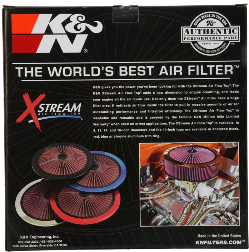 K&N X-Stream Top Filter X-Stream 16in OD - Black K&N Engineering Air Filters - Universal Fit