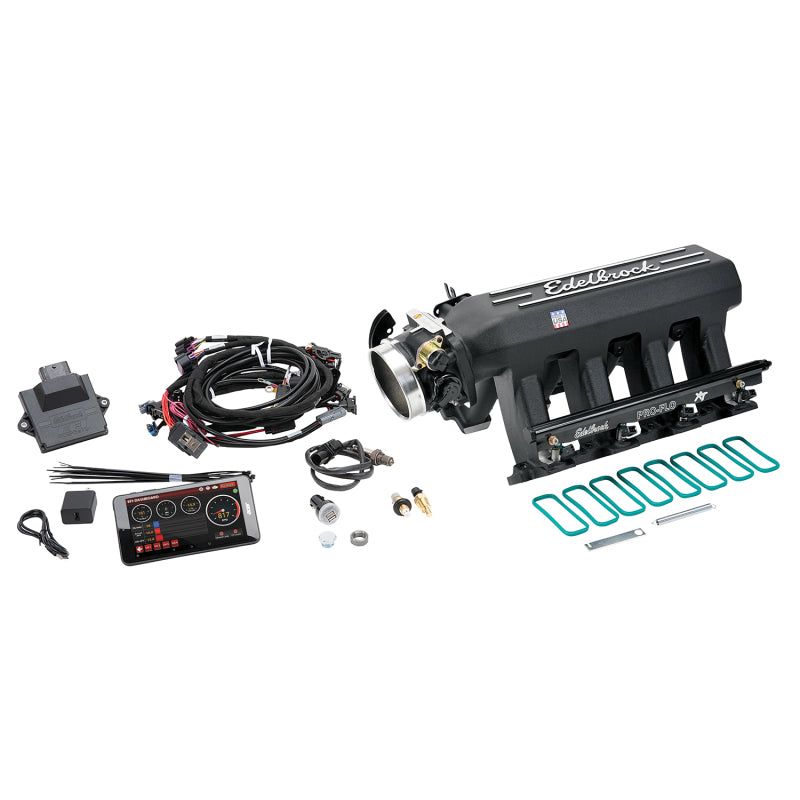 Edelbrock Pro Flo 4 XT EFI System Seq Port LS Gen III/IV Cathedral Port 550 HP Max 35lb/hr Black Edelbrock Fuel Injection Control Modules