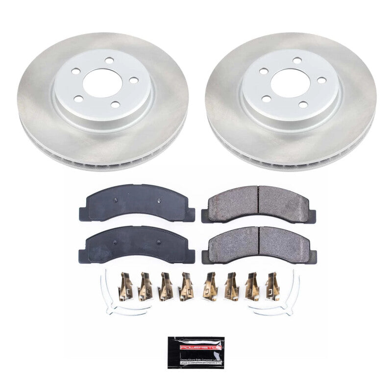 Power Stop 99-04 Ford F-350 Super Duty Front Semi-Coated Rotor Kit PowerStop Brake Kits - Performance Blank