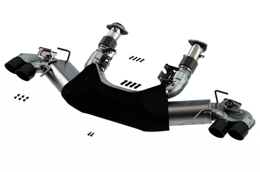 Borla 2020 Chevrolet Corvette C8 6.2 ATAK 3in Exhaust System Dual Round Rolled A/C Black Chrome Tips Borla Catback