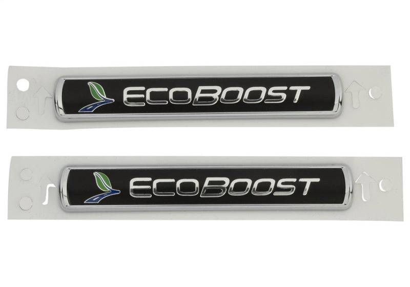 Ford Racing Black/Silver EcoBoost Emblem 3-1/2in x 9/16in - Set of 2 Ford Racing Other Body Components