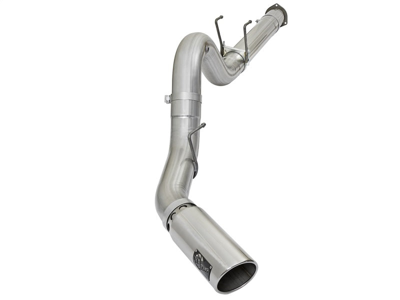aFe ATLAS 5in DPF-Back Alum Steel Exhaust System w/Polished Tip 2017 Ford Diesel Trucks V8-6.7L (td) aFe DPF Back