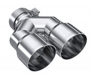 MBRP 3in ID / Dual 4in OD Out Staggered L 9.37in / R 9.87in Single Wall T304 SS Univ Exhaust Tip MBRP Tips
