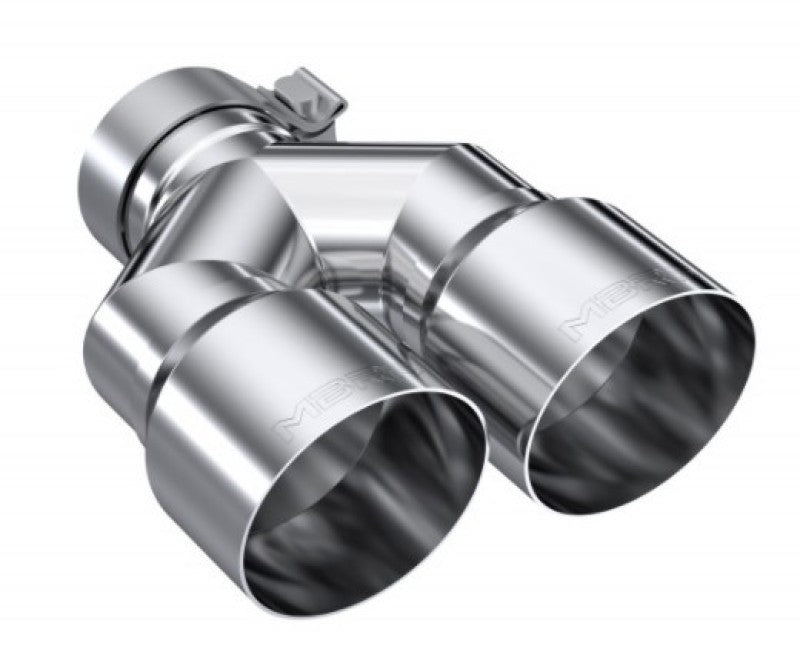 MBRP 3in ID / Dual 4in OD Out Staggered L 9.37in / R 9.87in Single Wall T304 SS Univ Exhaust Tip MBRP Tips
