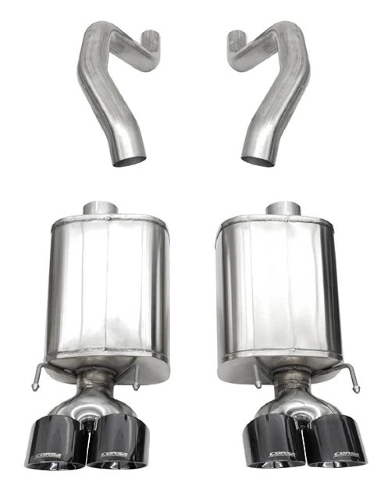 Corsa 06-13 Chevy Corvette C6 Z06 7.0L / 09-13 ZR1 6.2L Black PVD AxleBack Exhaust w/4.5in Twin Tips CORSA Performance Axle Back