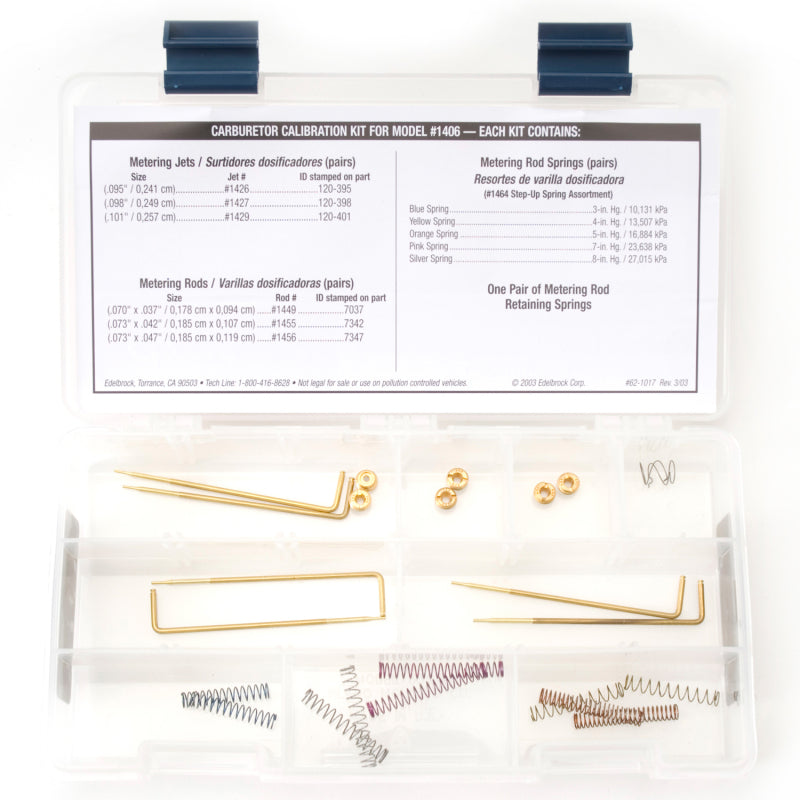 Edelbrock Jet / Rod Kit for 1406 Edelbrock Carburetors