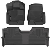 Husky Liners 17-19 F-250/F-350/F-450 Crew Cab Weatherbeater Black Front & 2nd Seat Floor Liners Husky Liners Floor Mats - Rubber