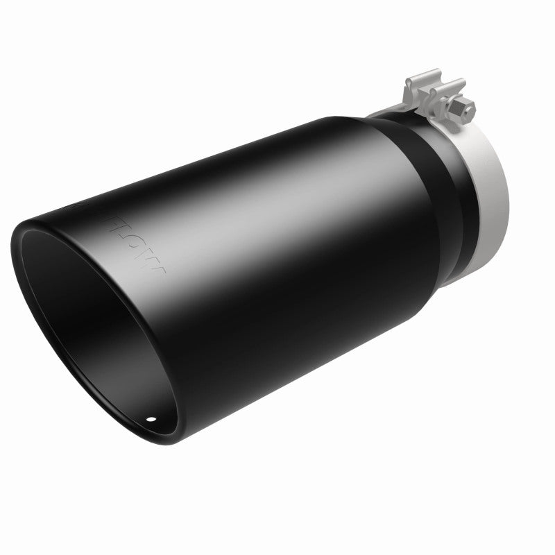 MagnaFlow Tip Stainless Black Coated Single Wall Round Single Outlet 6in Dia 5in Inlet 13in L Magnaflow Tips