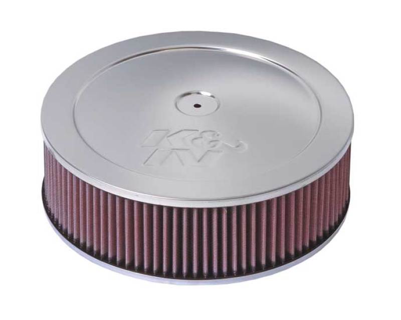 K&N Custom Round Filter 5-1/8in FLG / 11in Dia / 4-3/4in H w/VENT K&N Engineering Carburetor Air Cleaners