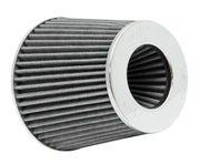 K&N Universal Filter Chrome Round Tapered White - 4in Flange ID x 1.125in Flange Length x 5.5in H K&N Engineering Air Filters - Universal Fit