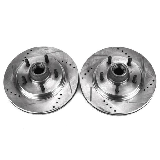 Power Stop 00-03 Ford F-150 Front Evolution Drilled & Slotted Rotors - Pair PowerStop Brake Rotors - Slot & Drilled